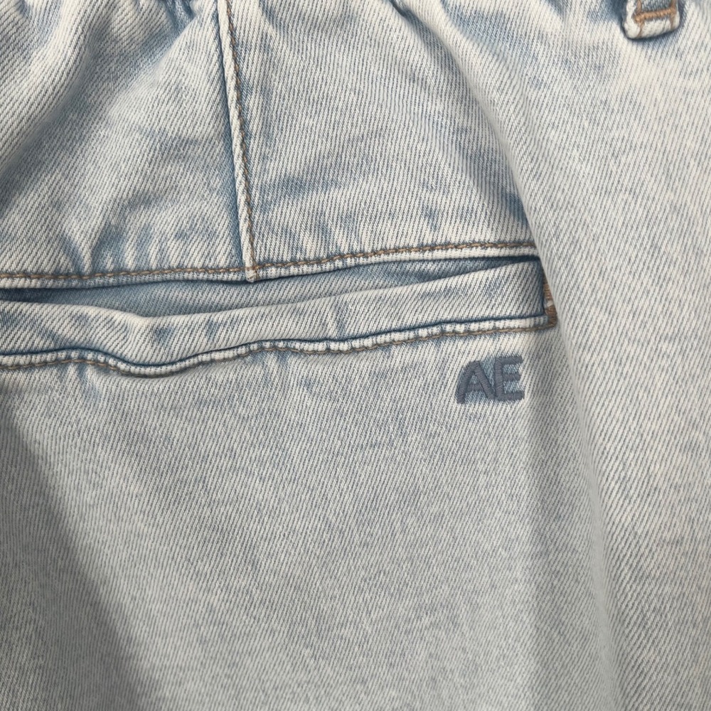 American Eagle Wide Leg Jeans Women Size 8 Light Blue Strigid High Rise Denim - Picture 14 of 15